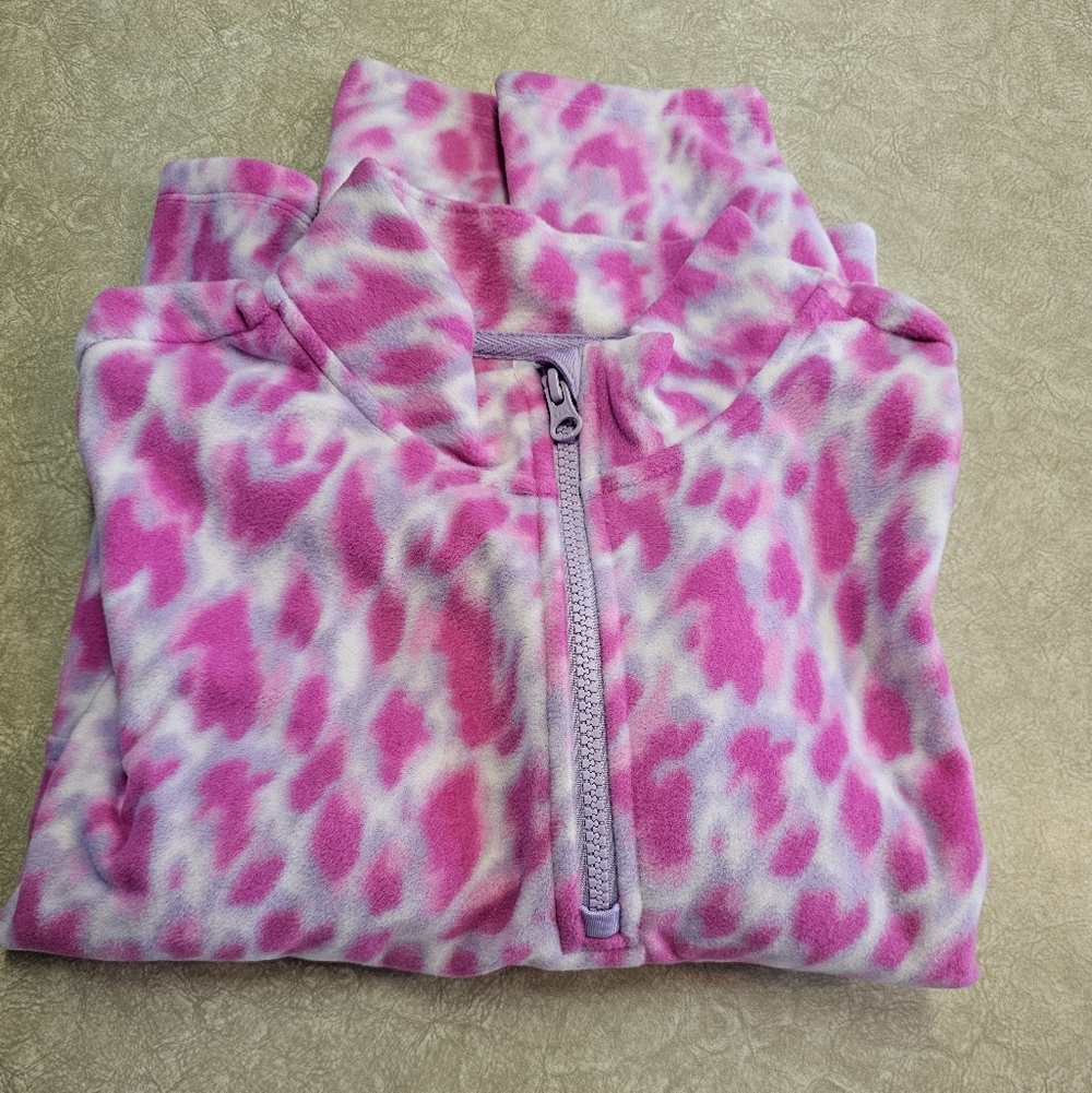 Pink Cheetah Pattern Fleece Sweatshirt Girls